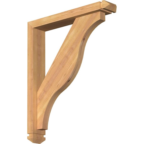 Ekena Millwork Funston Arts and Crafts Smooth Bracket w/ Offset Brace, Western Red Cedar, 3 1/2"W x 20"D x 24"H BKT0402X20X24FST03SWR - main